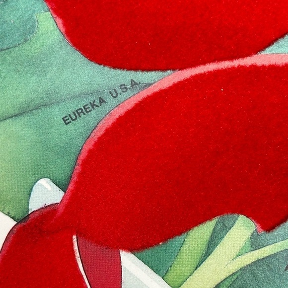 Vtg Eureka USA Velvety Flocked Die Cutout Cardboard Christmas Decor Santa Bears - Picture 15 of 15